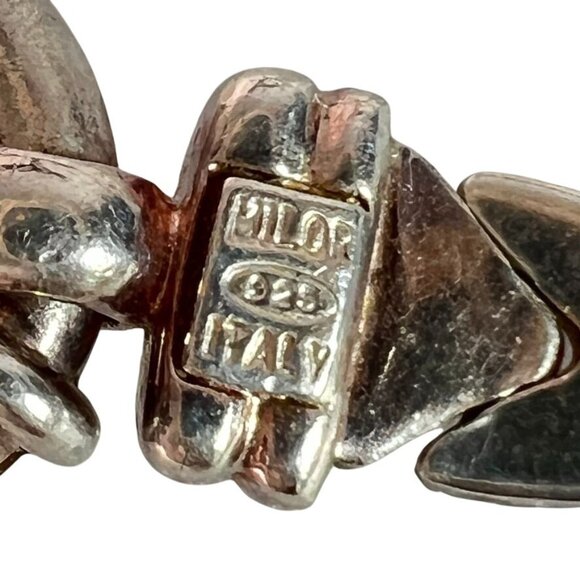 Milor Italy 925 Sterling Silver XO Link Bracelet – 17.3g Hugs & Kisses Design - Picture 4 of 7